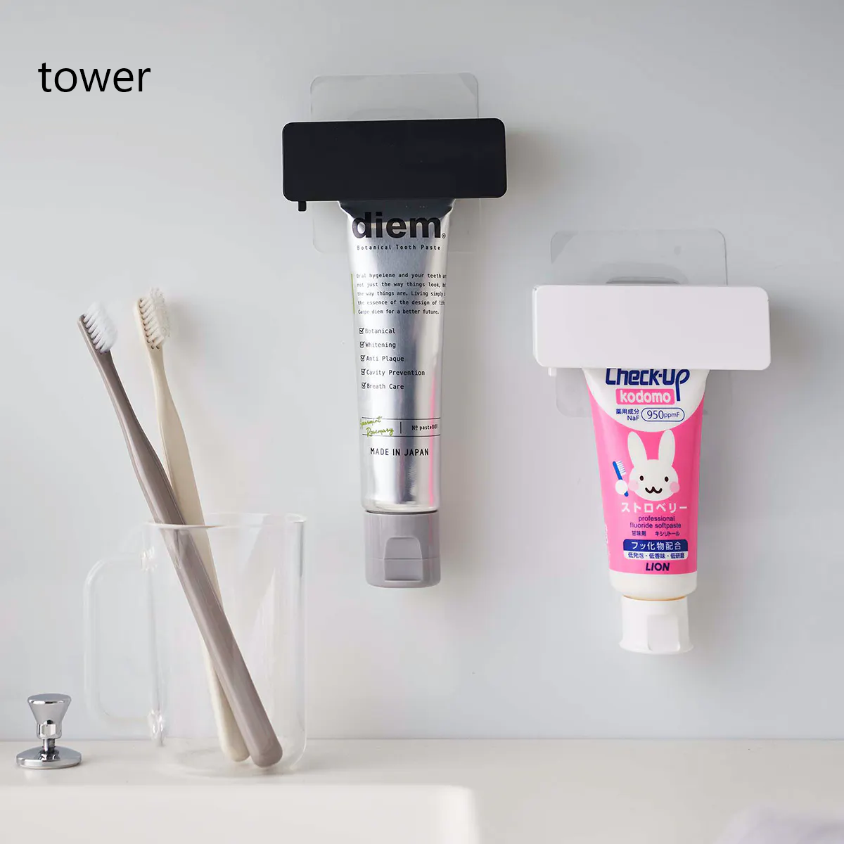 フィルムフック 歯磨き粉チューブホルダー tower